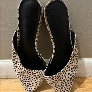 CCOCCI Black and Cream Pointed Slip-On Mules